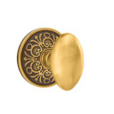 Emtek 8206-E-US7 Egg Door Knob Privacy Set With Lancaster Rosette French Antique