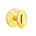 Emtek 8207-E-US3 Egg Door Knob Privacy Set With Ribbon & Reed Rosette Polished Brass