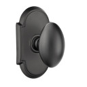 Emtek 8208-E-US19 Egg Door Knob Privacy Set With #8 Rosette Flat Black