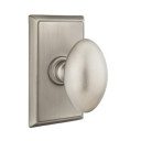Emtek 8221-E-US15A Egg Door Knob Privacy Set With Rectangular Rosette Pewter