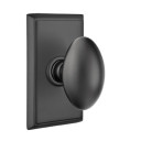 Emtek 8221-E-US19 Egg Door Knob Privacy Set With Rectangular Rosette Flat Black