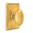 Emtek 8221-E-US7 Egg Door Knob Privacy Set With Rectangular Rosette French Antique