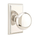 Emtek 8121-P-US14 Providence Door Knob Passage Set With Rectangular Rosette Polished Nickel