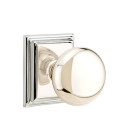 Emtek 8261-P-US14 Providence Door Knob Privacy Set With Wilshire Rosette Polished Nickel