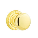 Emtek 8057-P-US3 Providence Door Knob Dummy Set With Ribbon & Reed Rosette Polished Brass