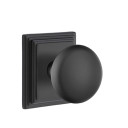 Emtek 8561-P-US19 Providence Door Knob Dummy Set With Wilshire Rosette Flat Black