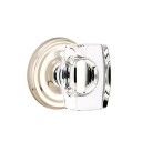 Emtek 8050-WS-US14 Windsor Crystal Door Knob Dummy Set With Regular Rosette Polished Nickel
