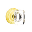 Emtek 8051-WS-US3 Windsor Crystal Door Knob Dummy Set With Rope Rosette Polished Brass