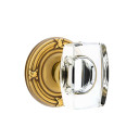 Emtek 8057-WS-US7 Windsor Crystal Door Knob Dummy Set With Ribbon & Reed Rosette French Antique