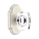 Emtek 8058-WS-US15 Windsor Crystal Door Knob Dummy Set With #8 Rosette Satin Nickel