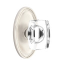 Emtek 8520-WS-US15 Windsor Crystal Door Knob Dummy Set With Oval Rosette Satin Nickel
