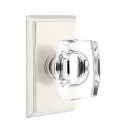 Emtek 8521-WS-US15 Windsor Crystal Door Knob Dummy Set With Rectangular Rosette Satin Nickel