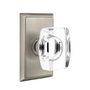 Emtek 8521-WS-US15A Windsor Crystal Door Knob Dummy Set With Rectangular Rosette Pewter