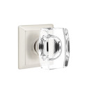 Emtek 8531-WS-US15 Windsor Crystal Door Knob Dummy Set With Quincy Rosette Satin Nickel