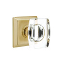 Emtek 8531-WS-US4 Windsor Crystal Door Knob Dummy Set With Quincy Rosette Satin Brass