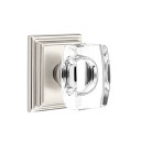 Emtek 8561-WS-US15 Windsor Crystal Door Knob Dummy Set With Wilshire Rosette Satin Nickel