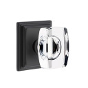 Emtek 8561-WS-US19 Windsor Crystal Door Knob Dummy Set With Wilshire Rosette Flat Black