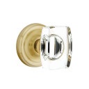 Emtek 8100-WS-US4 Windsor Crystal Door Knob Passage Set With Regular Rosette Satin Brass