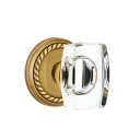 Emtek 8101-WS-US7 Windsor Crystal Door Knob Passage Set With Rope Rosette French Antique