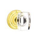 Emtek 8107-WS-US3 Windsor Crystal Door Knob Passage Set With Ribbon & Reed Rosette Polished Brass