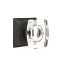 Emtek 8131-WS-US10B Windsor Crystal Door Knob Passage Set With Quincy Rosette Oil Rubbed Bronze