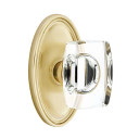 Emtek 8220-WS-US4 Windsor Crystal Door Knob Privacy Set With Oval Rosette Satin Brass