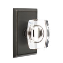 Emtek 8221-WS-US10B Windsor Crystal Door Knob Privacy Set With Rectangular Rosette Oil Rubbed Bronze