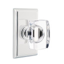 Emtek 8221-WS-US26 Windsor Crystal Door Knob Privacy Set With Rectangular Rosette Polished Chrome