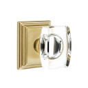 Emtek 8261-WS-US4 Windsor Crystal Door Knob Privacy Set With Wilshire Rosette Satin Brass