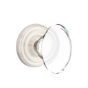 Emtek 8050-HT-US15 Hampton Crystal Door Knob Dummy Set With Regular Rosette Satin Nickel