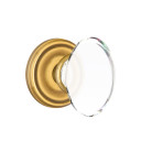 Emtek 8050-HT-US7 Hampton Crystal Door Knob Dummy Set With Regular Rosette French Antique