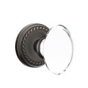 Emtek 8051-HT-US10B Hampton Crystal Door Knob Dummy Set With Rope Rosette Oil Rubbed Bronze