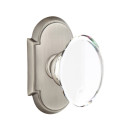 Emtek 8058-HT-US15A Hampton Crystal Door Knob Dummy Set With #8 Rosette Pewter