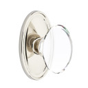 Emtek 8520-HT-US14 Hampton Crystal Door Knob Dummy Set With Oval Rosette Polished Nickel