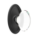 Emtek 8520-HT-US19 Hampton Crystal Door Knob Dummy Set With Oval Rosette Flat Black