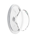 Emtek 8520-HT-US26 Hampton Crystal Door Knob Dummy Set With Oval Rosette Polished Chrome