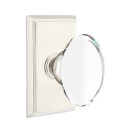 Emtek 8521-HT-US15 Hampton Crystal Door Knob Dummy Set With Rectangular Rosette Satin Nickel