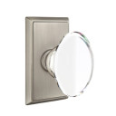 Emtek 8521-HT-US15A Hampton Crystal Door Knob Dummy Set With Rectangular Rosette Pewter