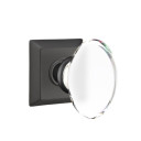 Emtek 8531-HT-US19 Hampton Crystal Door Knob Dummy Set With Quincy Rosette Flat Black