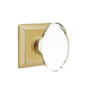 Emtek 8531-HT-US4 Hampton Crystal Door Knob Dummy Set With Quincy Rosette Satin Brass