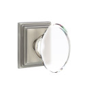 Emtek 8561-HT-US15A Hampton Crystal Door Knob Dummy Set With Wilshire Rosette Pewter