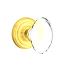 Emtek 8100-HT-US3 Hampton Crystal Door Knob Passage Set With Regular Rosette Polished Brass