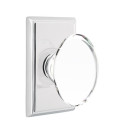 Emtek 8121-HT-US26 Hampton Crystal Door Knob Passage Set With Rectangular Rosette Polished Chrome