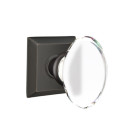 Emtek 8131-HT-US10B Hampton Crystal Door Knob Passage Set With Quincy Rosette Oil Rubbed Bronze