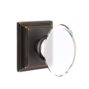 Emtek 8161-HT-US10B Hampton Crystal Door Knob Passage Set With Wilshire Rosette Oil Rubbed Bronze