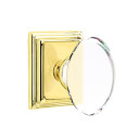 Emtek 8161-HT-US3 Hampton Crystal Door Knob Passage Set With Wilshire Rosette Polished Brass