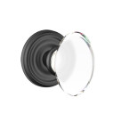 Emtek 8200-HT-US19 Hampton Crystal Door Knob Privacy Set With Regular Rosette Flat Black