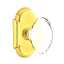 Emtek 8208-HT-US3 Hampton Crystal Door Knob Privacy Set With #8 Rosette Polished Brass