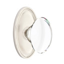 Emtek 8220-HT-US15 Hampton Crystal Door Knob Privacy Set With Oval Rosette Satin Nickel