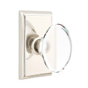 Emtek 8221-HT-US14 Hampton Crystal Door Knob Privacy Set With Rectangular Rosette Polished Nickel